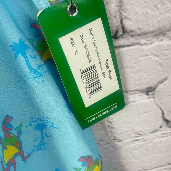 Tipsy Elves Tacosaurus Hawaiian Button Up Shirt NEW Size XL - Picture 5 of 9